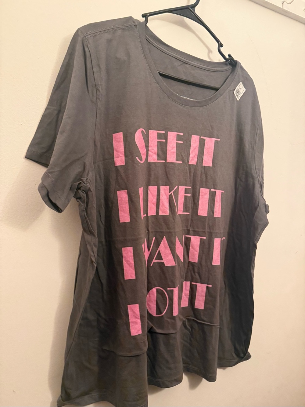 Woman’s Gray Tee with Pink Graphic - I See It Design. 3X.